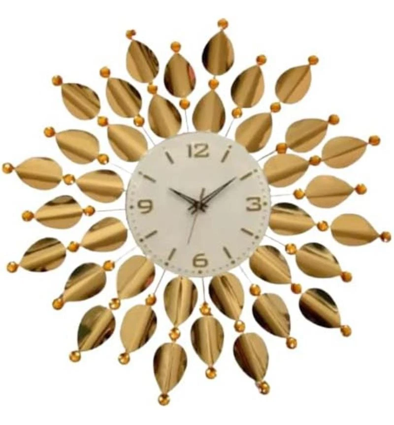 "Elegant Gold Leaf Wall Clock - A Statement Piece for Your Home"
