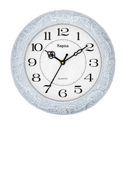 "Sapna Quartz 240 x 240 mm Floral Wall Clock: Elegant and Timeless"