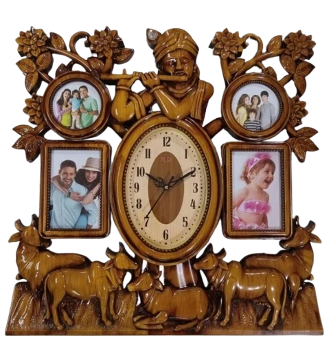 "Family Memories Wall Clock: A Rustic Blend of Time and Tradition"