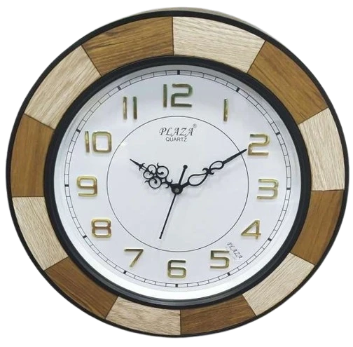 "Classic Plaza Wooden Wall Clock:  A Timeless and Elegant Timepiece"