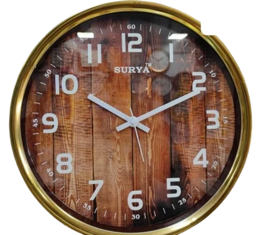 "SURYA Wooden Wall Clock: A Touch of Nature for Your Home"
