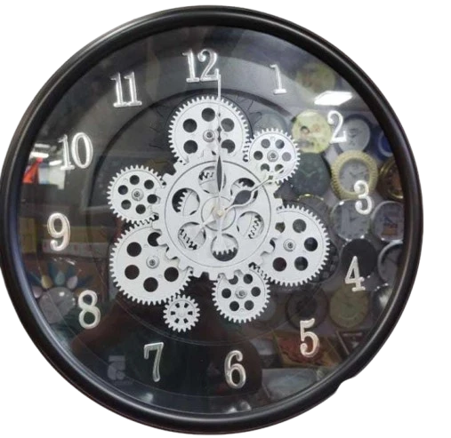 "GEAR MOVING WALL CLOCK - Unique Decorative Clock with Moving Gears"