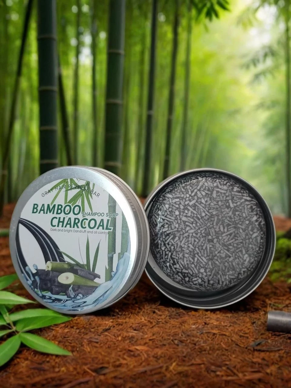 Organic Grey Reverse Shampoo Bar-100% Natural Bamboo charcoal Organic Conditioner Soap -Hair Darkening Soap,Volumizing & Moisturizing