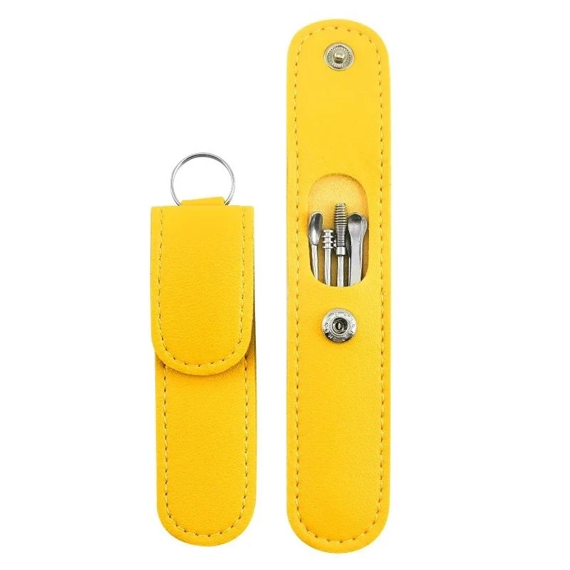 innovative Spring Earwax Cleaning Tool Kit | Portable Ear Wax Removal Set | Ear Cleaning Kit for Home and Travel Ear Cleansing Tool with PU Leather Storage Bag (6 Pcs) (Silver)