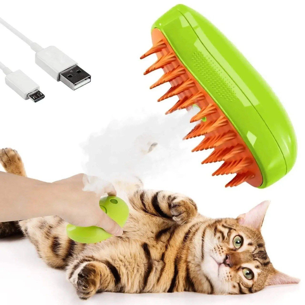 Cat Steam Brush | Cat Hair Brush with Steamer | New 3 In1 Steamy Pet Cat Brush Cleanser Vapor | Steaming Pet Hair Brush | Pet Cat Comb with Steam | Spray Comb for Cats
