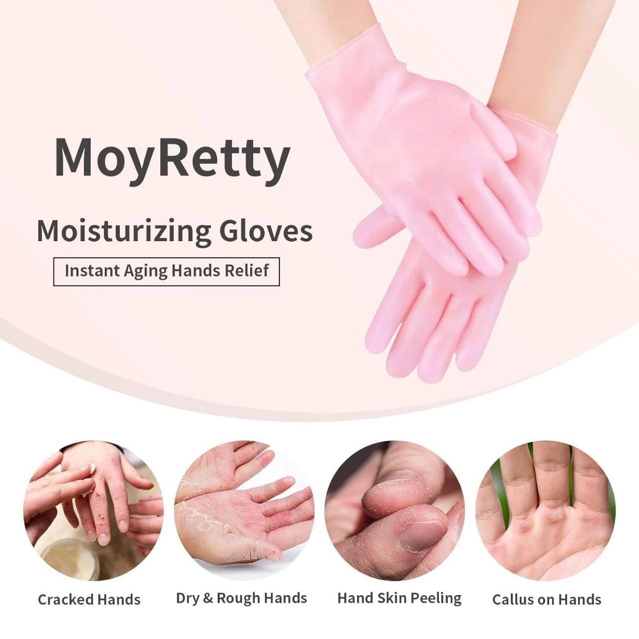 Anti Slip Aloe Lotion Gloves  Moisturizing Glove Socks Set, Silicone Gel Spa Socks For Dry Cracked Skin