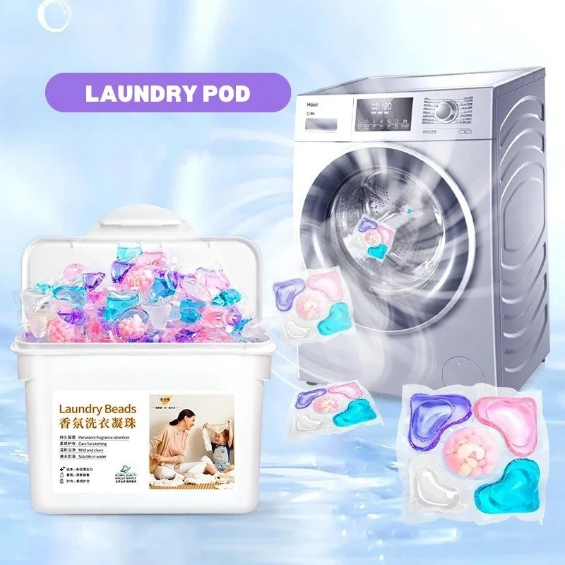 4 In 1 Laundry Detergent Soap Pods, Multi-purpose Strong Decontamination Detergent Clothe Washing Pods, Free & Gentle Powerful Clean In One Step, Apartment Essentials (30 Pcs Per Box)