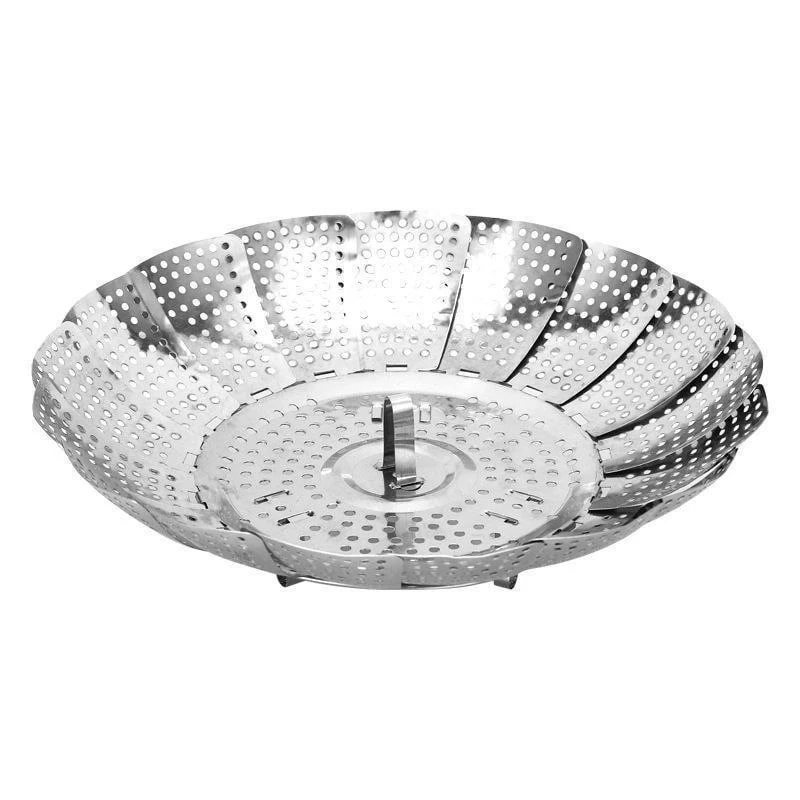 Stainless Steel Vegetable Steamer Basket Folding Steamer Insert for Veggie Fish Seafood Cooking Folding Expandable Steamers to Fits Various Size Pot