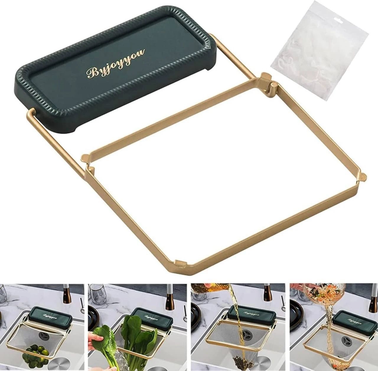 Kitchen Sink Strainer Filter Bag | Kitchen Sink Corner Strainer Basket Collapsible Sink Drain Basket (50 Pcs Mesh Bag)