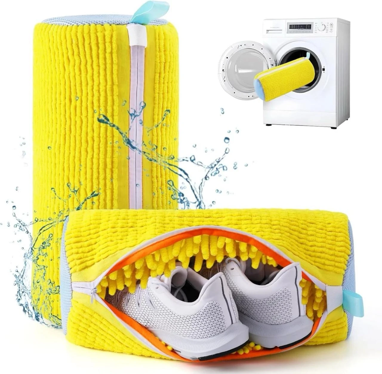 Shoe Washing Machine Bag | Invisible Zipper Side Opening Shoe Washing Bag | Reusable Shoe Cleaning Bag for All Shoe