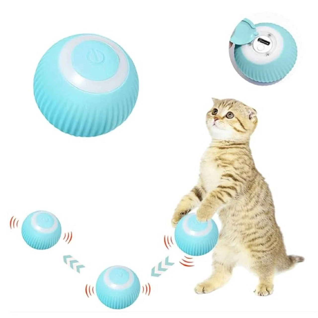Automatic Cat Teaser Ball | Automatic Active Rolling Ball for Kitten & Dogs