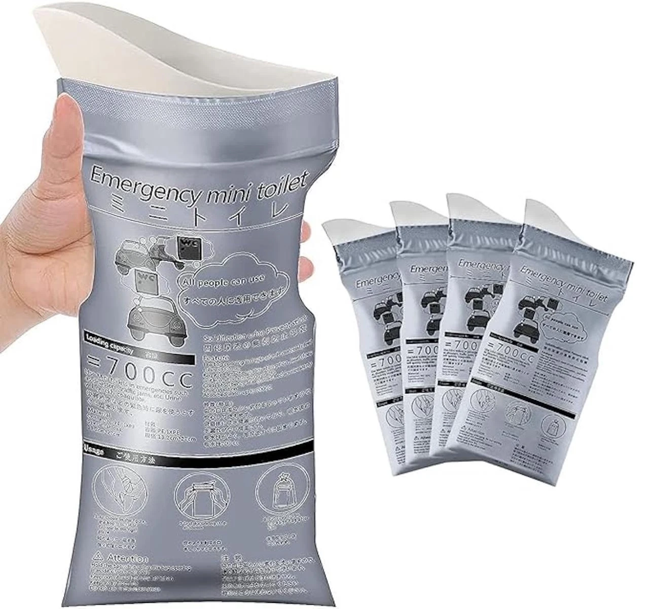 Emergency Mini Portable Toilet | Unisex Disposable Urinal Bag | Portable Camping Pee Bags | Travel Pee Bags | Emergency Portable Urine Bag | Vomit Bags