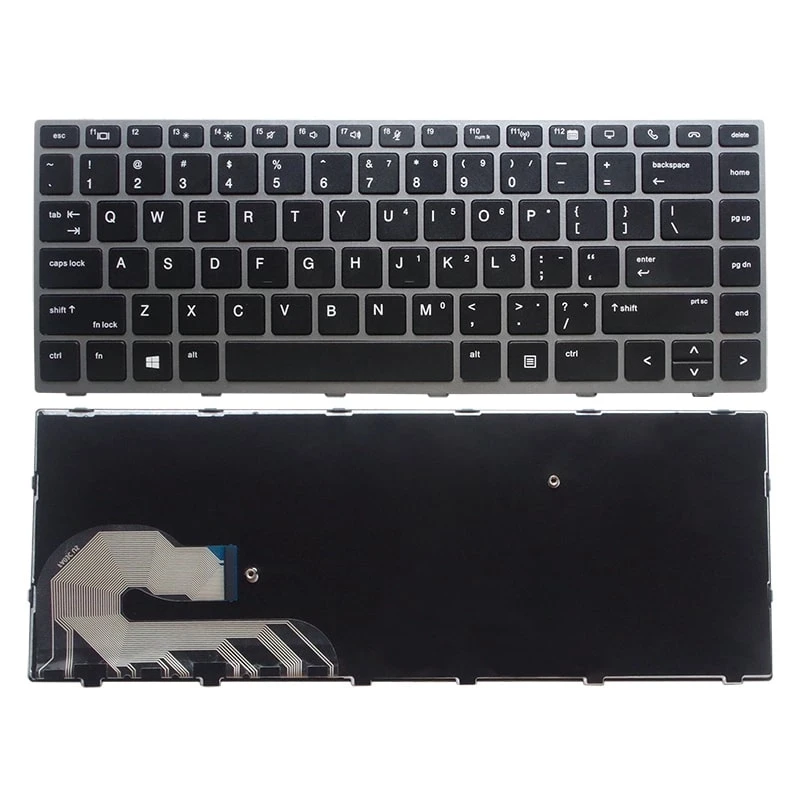 Laptop Keyboard for HP EliteBook 840 G5, 846 G5, 840 G6, Black Silver Frame with Backlit & Without Mouse Care Original