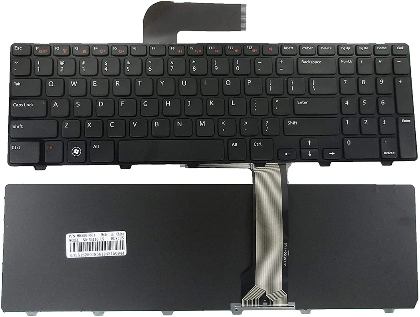 Laptop Keyboard For Dell Inspiron 15R M5110, Dell NSK-DY0SW, M511R, 2528, 2728, 2428, M501Z, N5110D Care Original