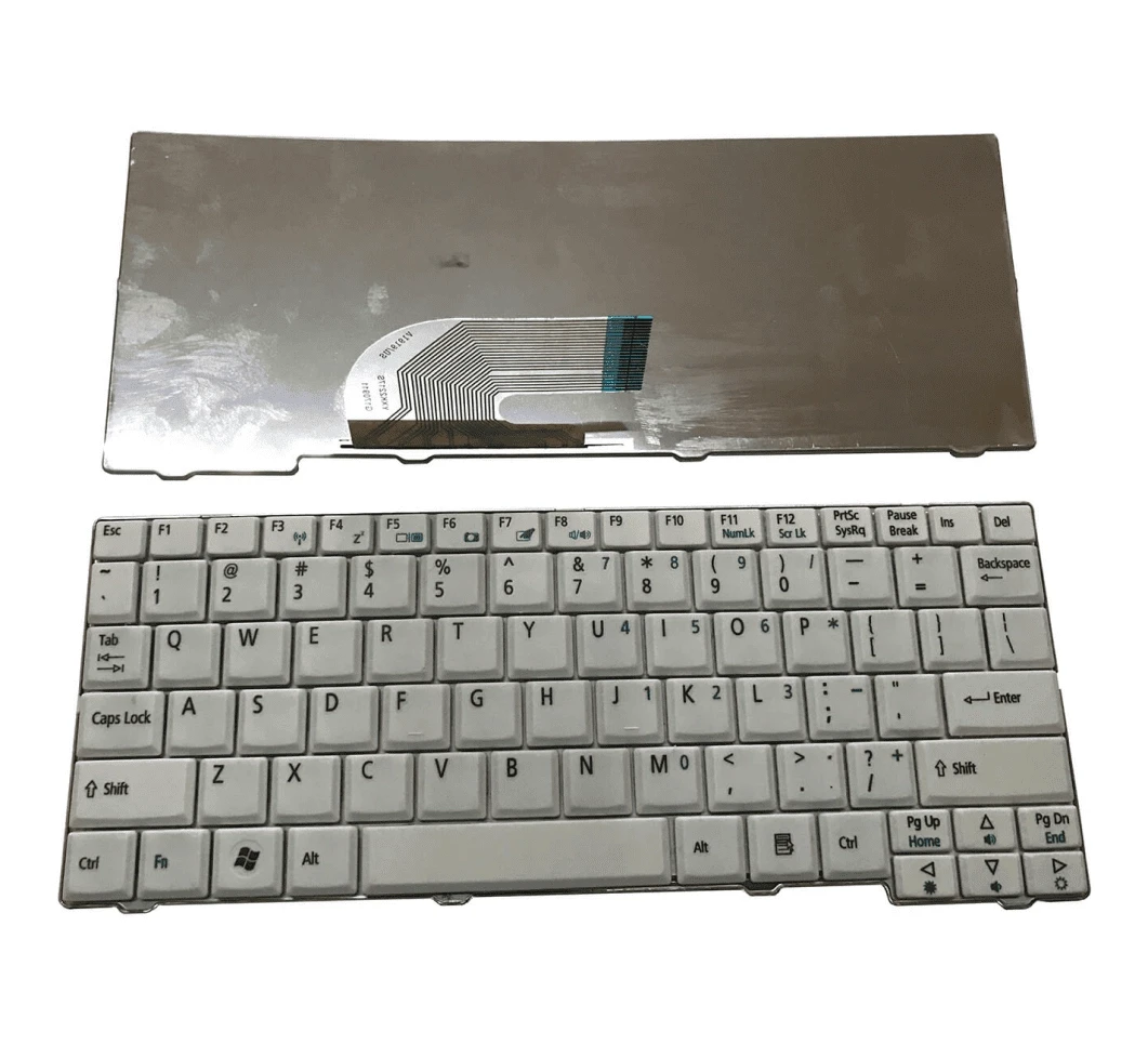 Laptop Keyboard For Acer Aspire One ZG5, D150, D250, A150 Series Laptops (White)