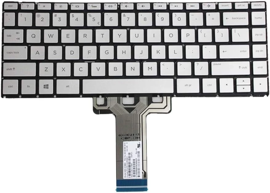 Laptop Keyboard For HP Pavilion 14-BA Series,14-BS Series, 14T-BA Series Laptops Silver With Backlight