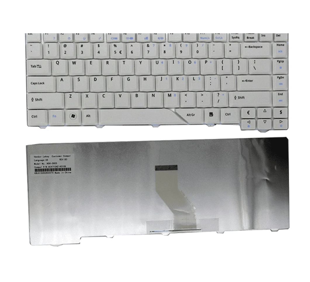 Laptop Keyboard For Acer Aspire 4710, V072146AK1, 4520, 4910, 5520, 5710, 5910 Laptops White