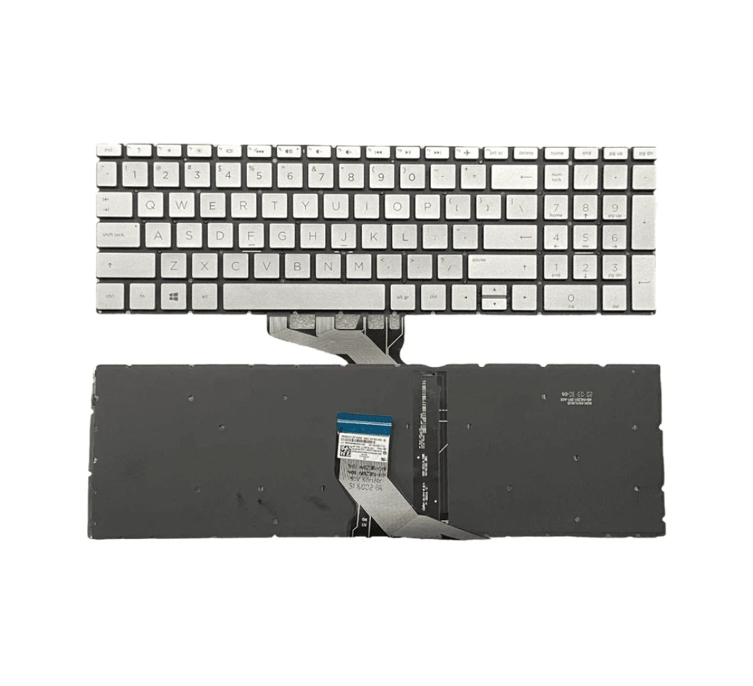 Laptop Keyboard For HP Pavilion 15-DA, L20387-001, DX, DB Series Laptops Silver With Backlight