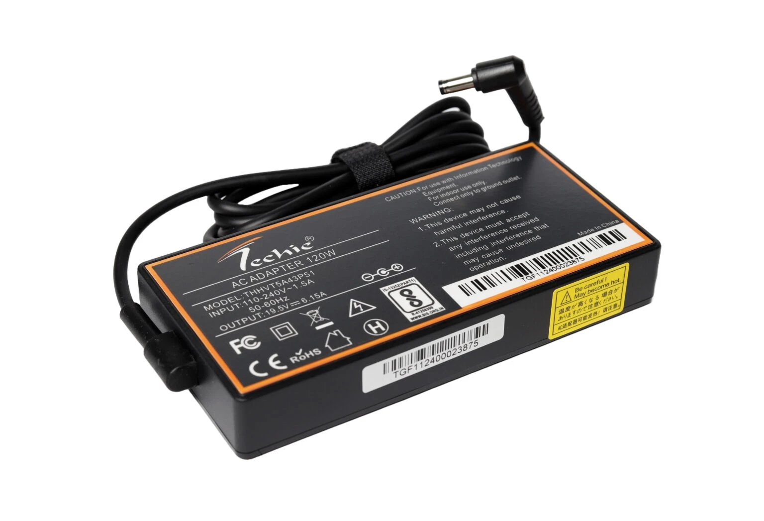 120W Laptop Charger for MSI GF63, PS63, GE72, GE72VR Series (19.5V, 6.15A) 5.5*2.5MM