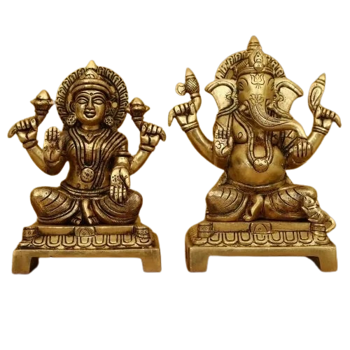 Laxmi Ganesh ji Brass Statue, Ganesh Laxmi Brass Idol, Ganesh Laxmi Murti Size of Big, Home Living Decoration