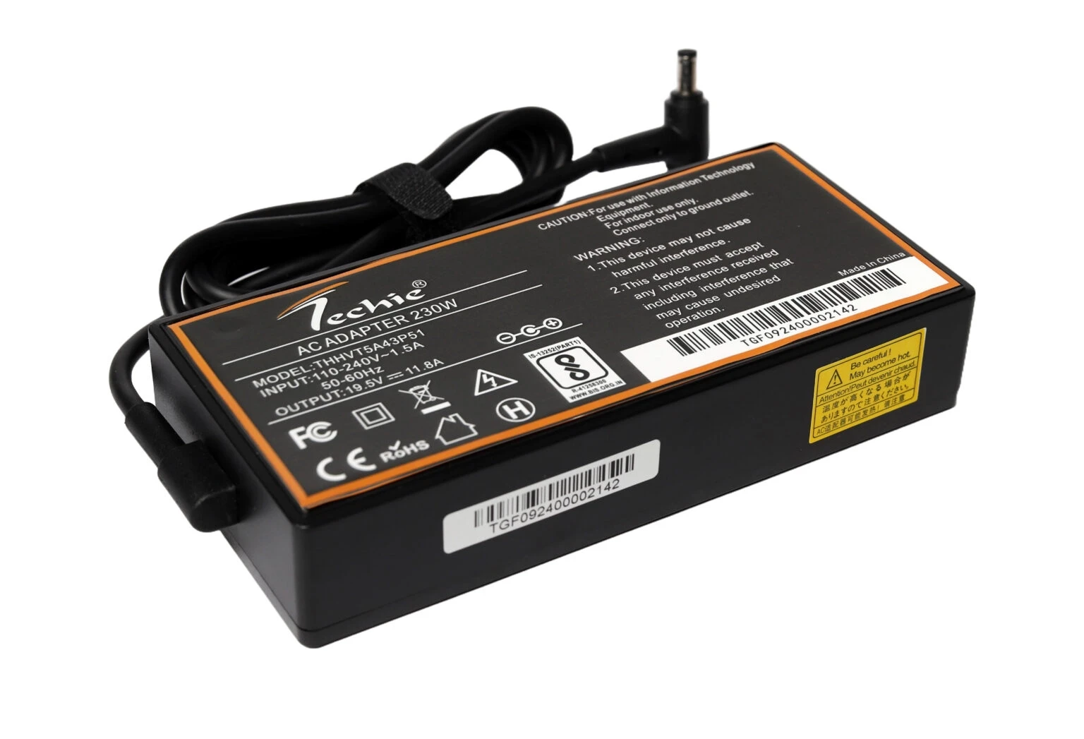 230W Laptop Charger for MSI Creator 15 A10SF, GS66 Stealth, P75 Creator, Workstation WS66 Series (19.5V, 11.8A) 5.5*2.5MM