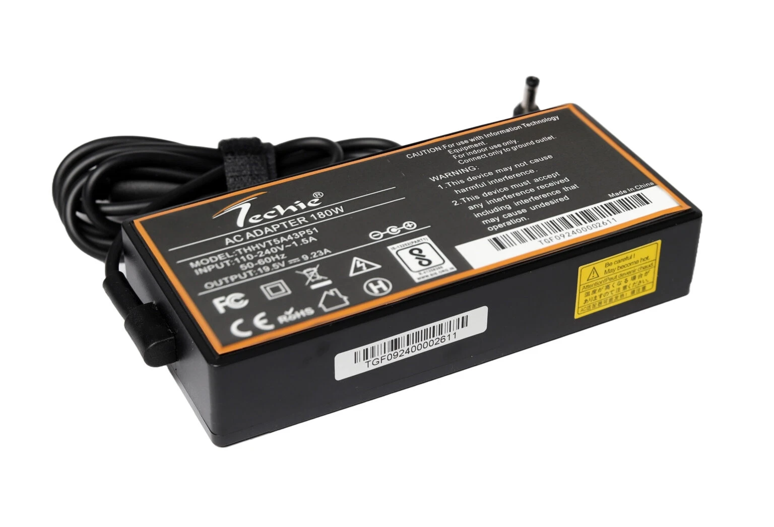 180W Laptop Charger for MSI Bravo 15 A4DC, Creator 15 A10SD, GE62, P65 Creator, GS65 Stealth Series (19.5V, 9.23A) 5.5*2.5MM