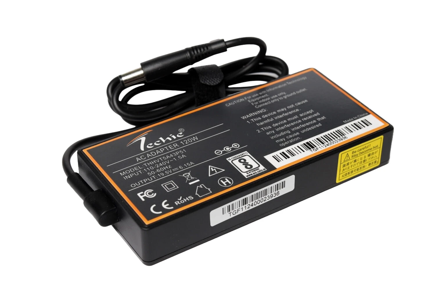 120W Laptop Charger for MSI GE63, MS17E2 Series (19.5V, 6.15A) 7.4*5.0MM