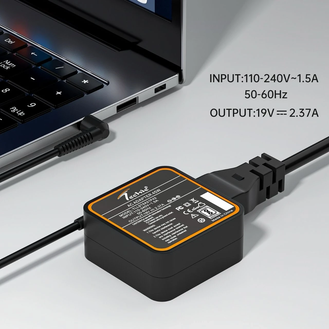 45W Laptop Charger for Asus ExpertBook P1, F540L, F556U, K540L, X515E, R417MA, VivoBook 15 M513U Series (19V, 2.37A) 4.0*1.35MM