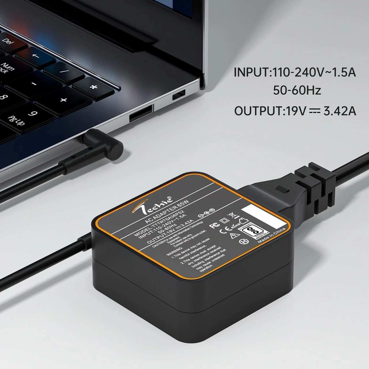 65W Laptop Charger for Asus A556U, Chromebook C202S, Transformer 4 Pro, VivoBook 14 F412, 17 S712 Series (19V, 3.42A) 4.0*1.35MM