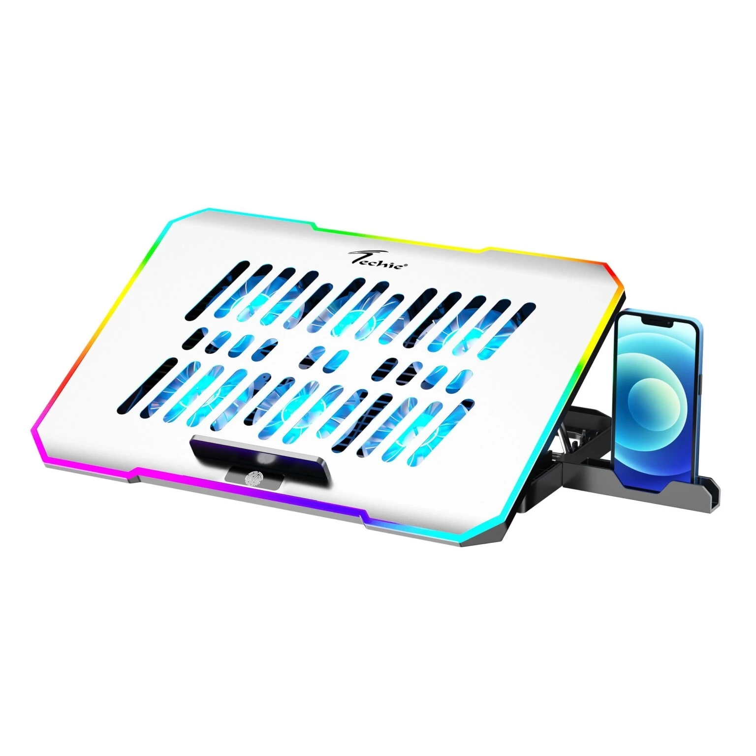 Aerocool 6 Fan Laptop Cooling Pad With Touch Control RGB Lights.