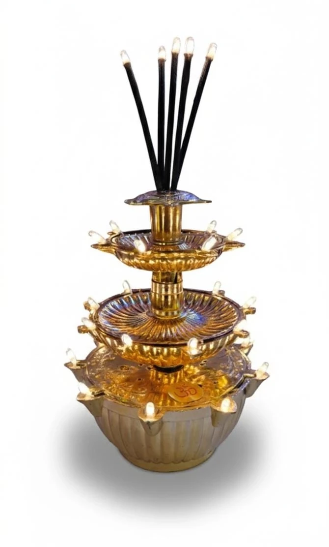 Revolving Agarbatti Diya (Golden)