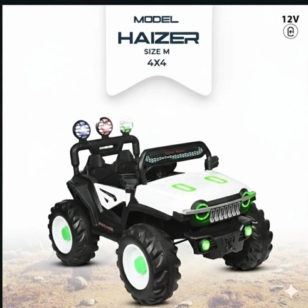 12V Kids White Ride On Haizer Jeep