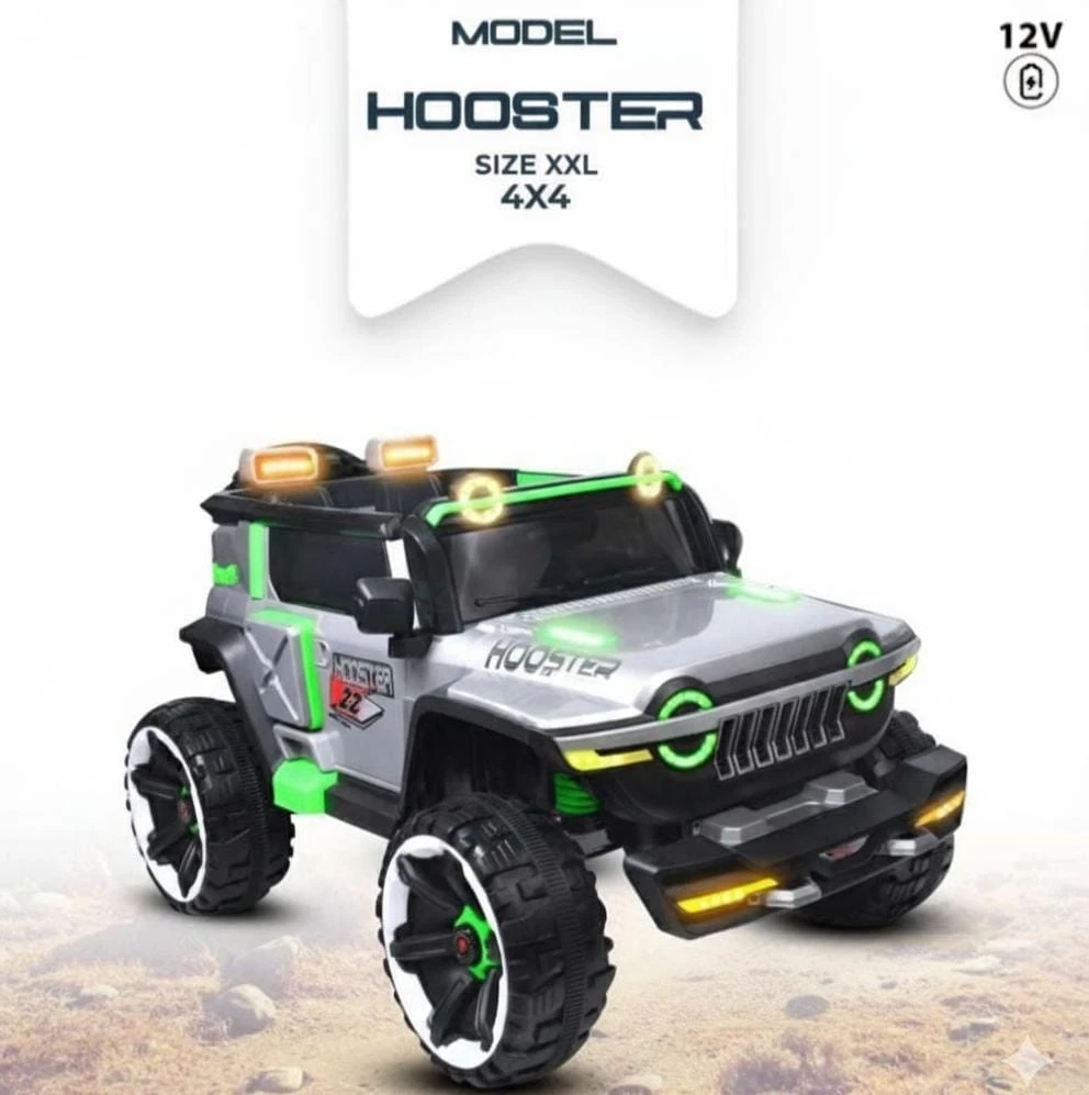 12V Kids White Ride On Hooster Jeep