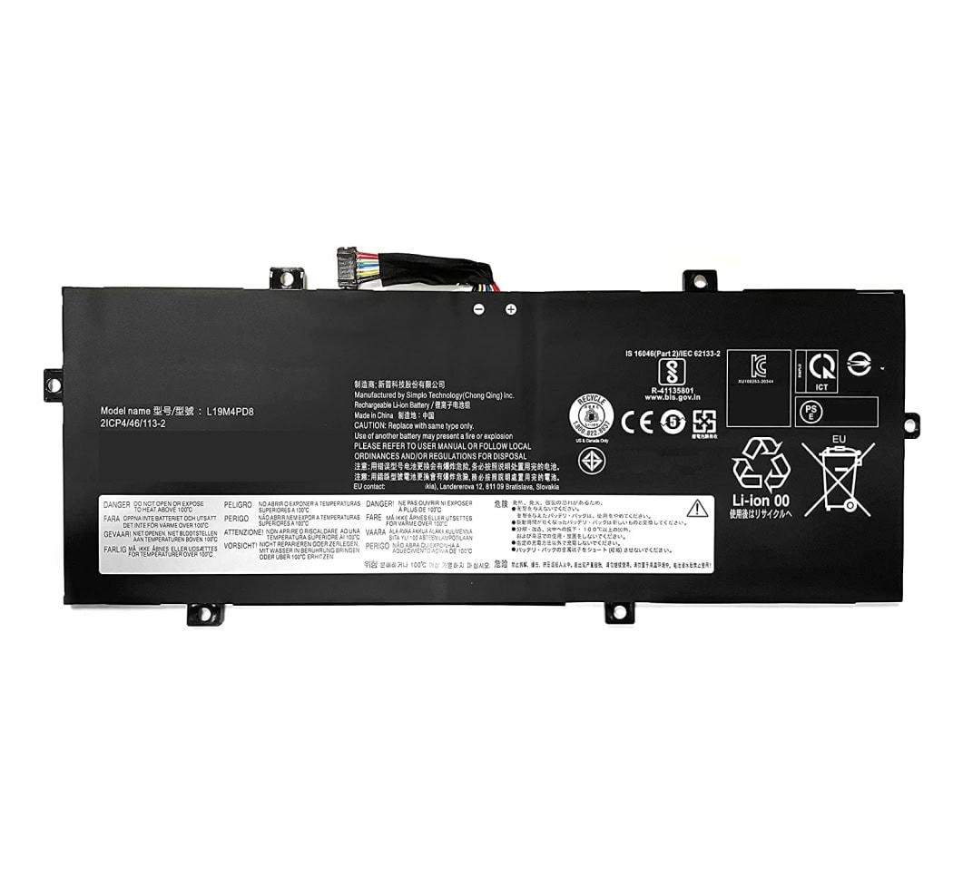 Lenovo Laptop Battery 5400mAh, 4-Cell High Quality for Lenovo L19M4PD8, YOGA DUET 7-13IML05 Series Laptops