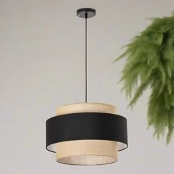 Jute Hanging Lamp | Boho Ceiling Lamp for Bedroom, Living Room | Natural Jute Pendant Light