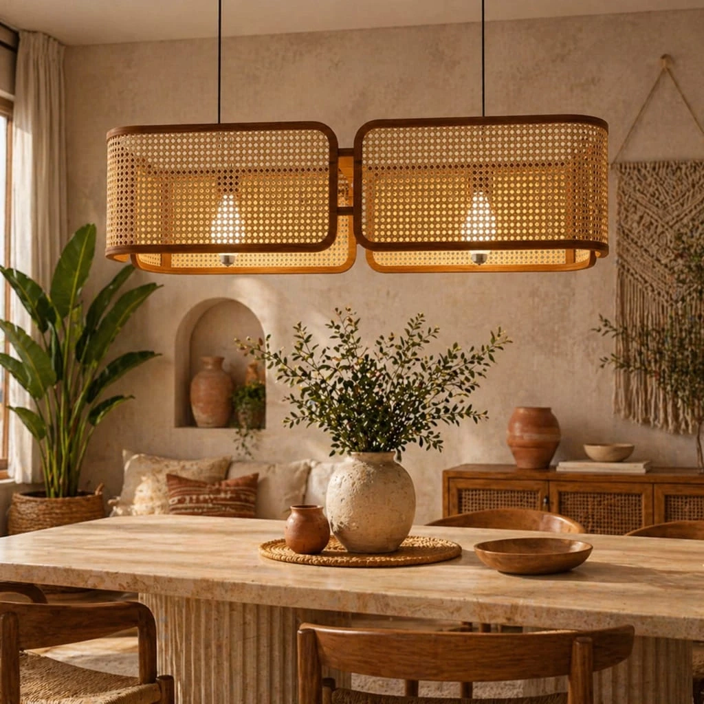 Solara Chic Rattan Pendant Light
