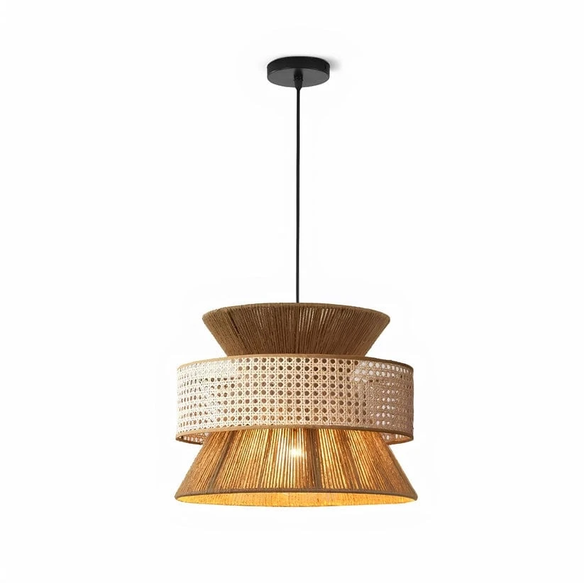 Rattan Hanging Light for Dining Room | Bamboo Pendant Lamp