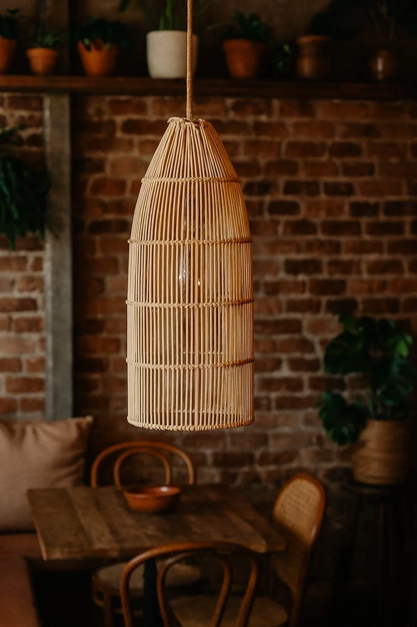 Bamboo Hanging Light for Hallway | Rattan Pendant Lamps