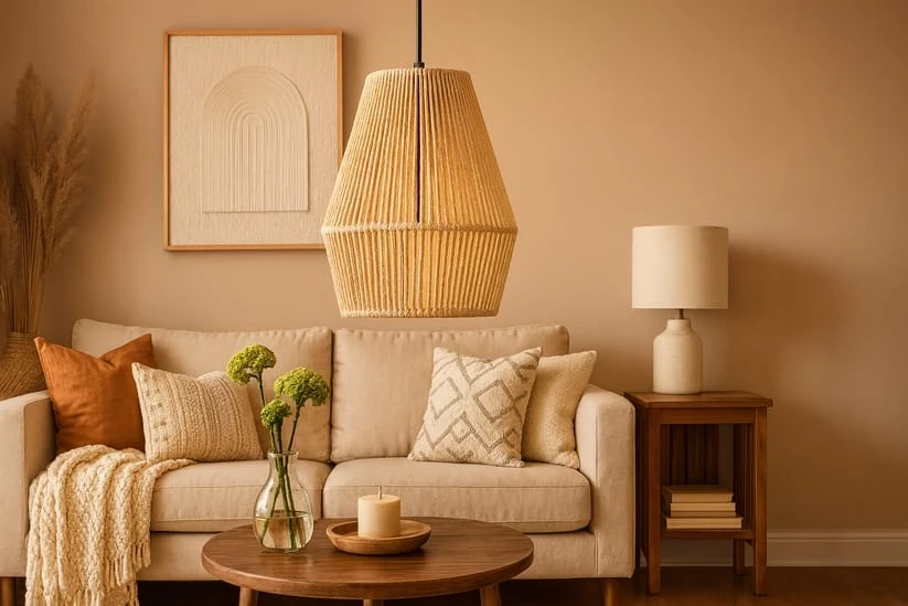 Seagrass Pendant Light for Dining Room | Woven Hanging Lamp