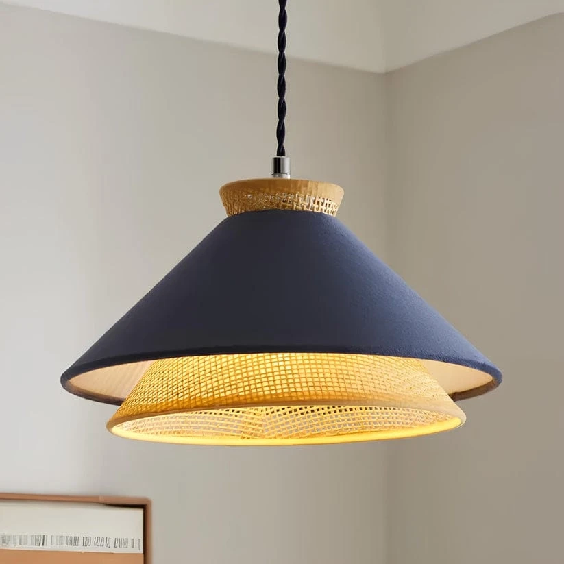 Wicker Hanging Light for Bedroom | Rattan Pendant Lamp