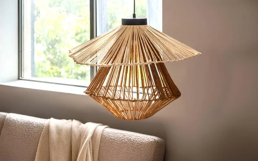 Bamboo Hanging Light for Bedroom | Rattan Pendant Lamp