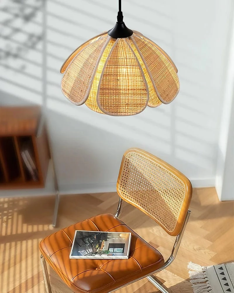 Rattan Hanging Light for Staircase | Cane Pendant Lamp