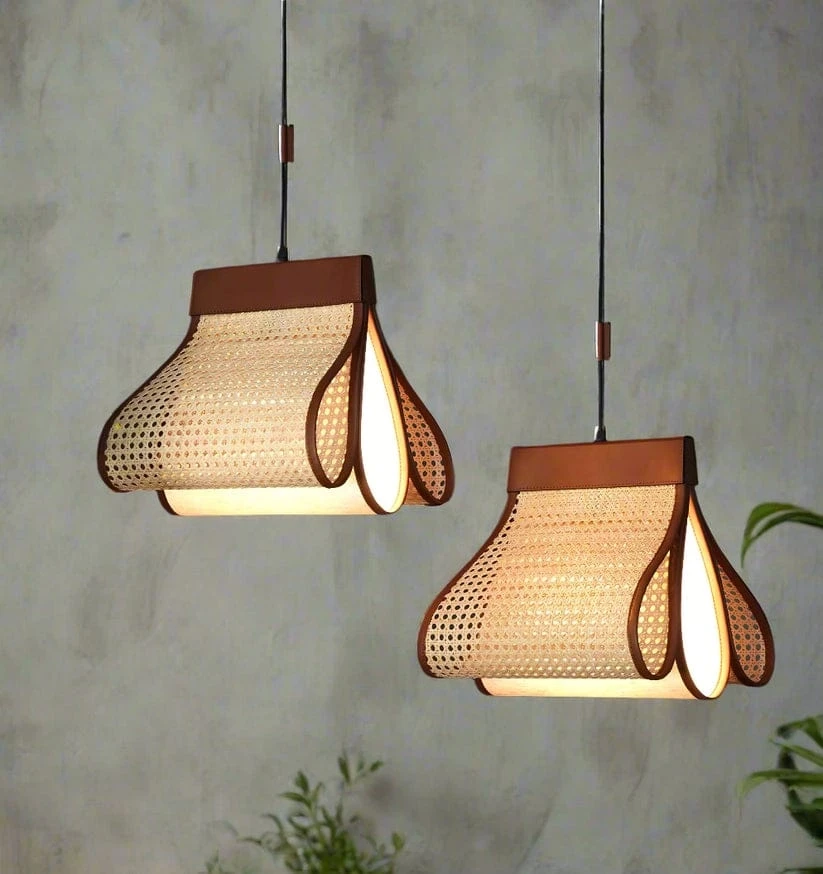 Ratan Hanging Light for Living Room | Cane Pendant Lamp