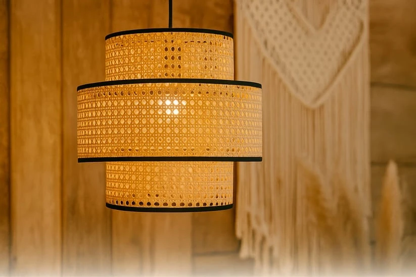 Bamboo Hanging Light for Kitchen | Rattan Pendant Lamp