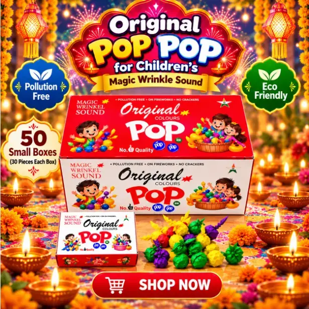 Magic Wrinkle  POP- POP Sound - 50 Small Boxes (30 Pieces Each Box)