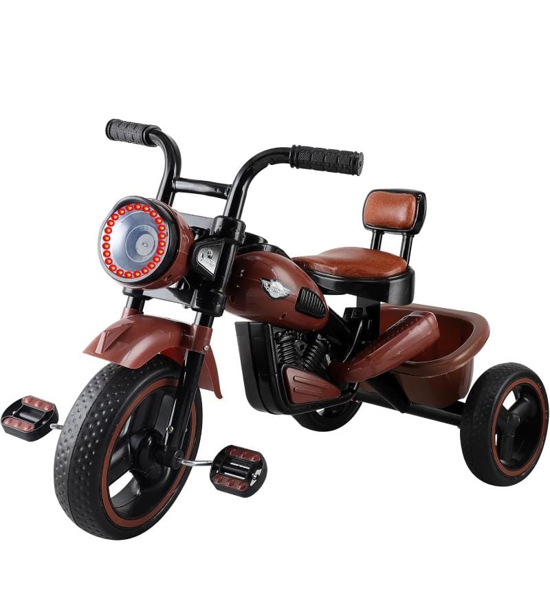 Ninja Plug N Play Durable Kids/Pedal Baby Tricycle, Storage Basket, Leather Seat, Led Headlight, Music for 18 Months to 5 Years Boys/Girls