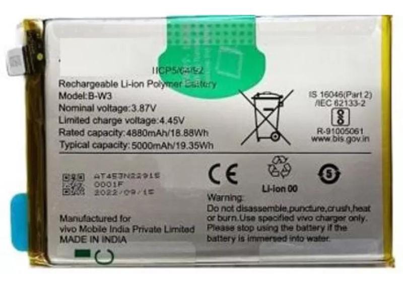 Vivo Y22 B-W3 Battery 100% Care Original