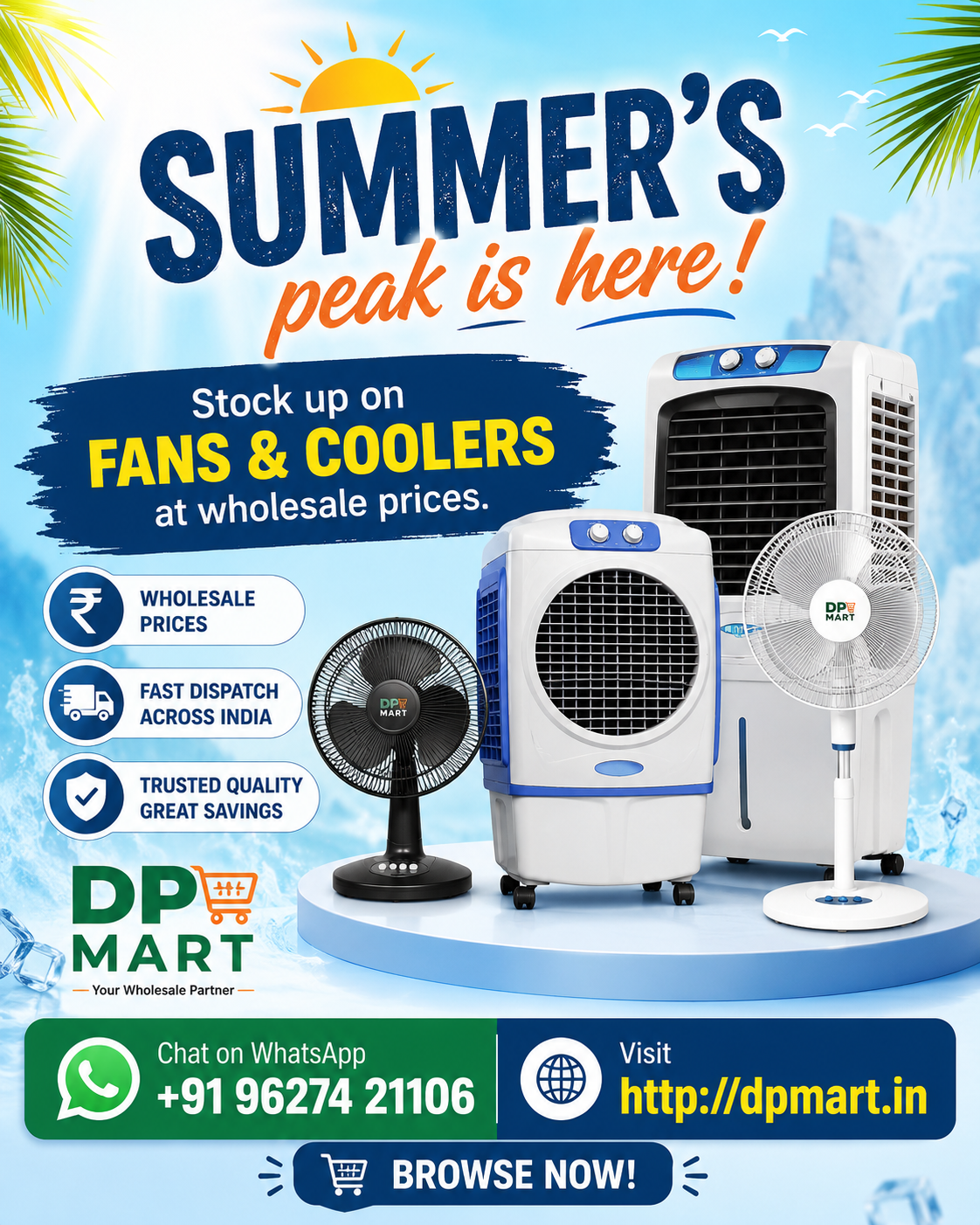 Bulk Fans & Coolers for Summer | Fast Dispatch Across India