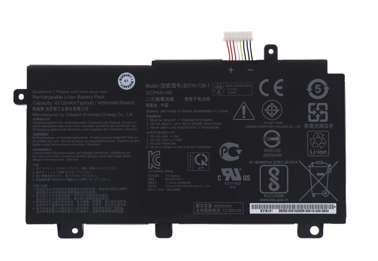 Compatible Battery for Asus B31N1726 – FX80 FX86 TUF FX504 FX504GE FX504GM FX505 FA506 Laptops (4110mAh, 3-Cell)