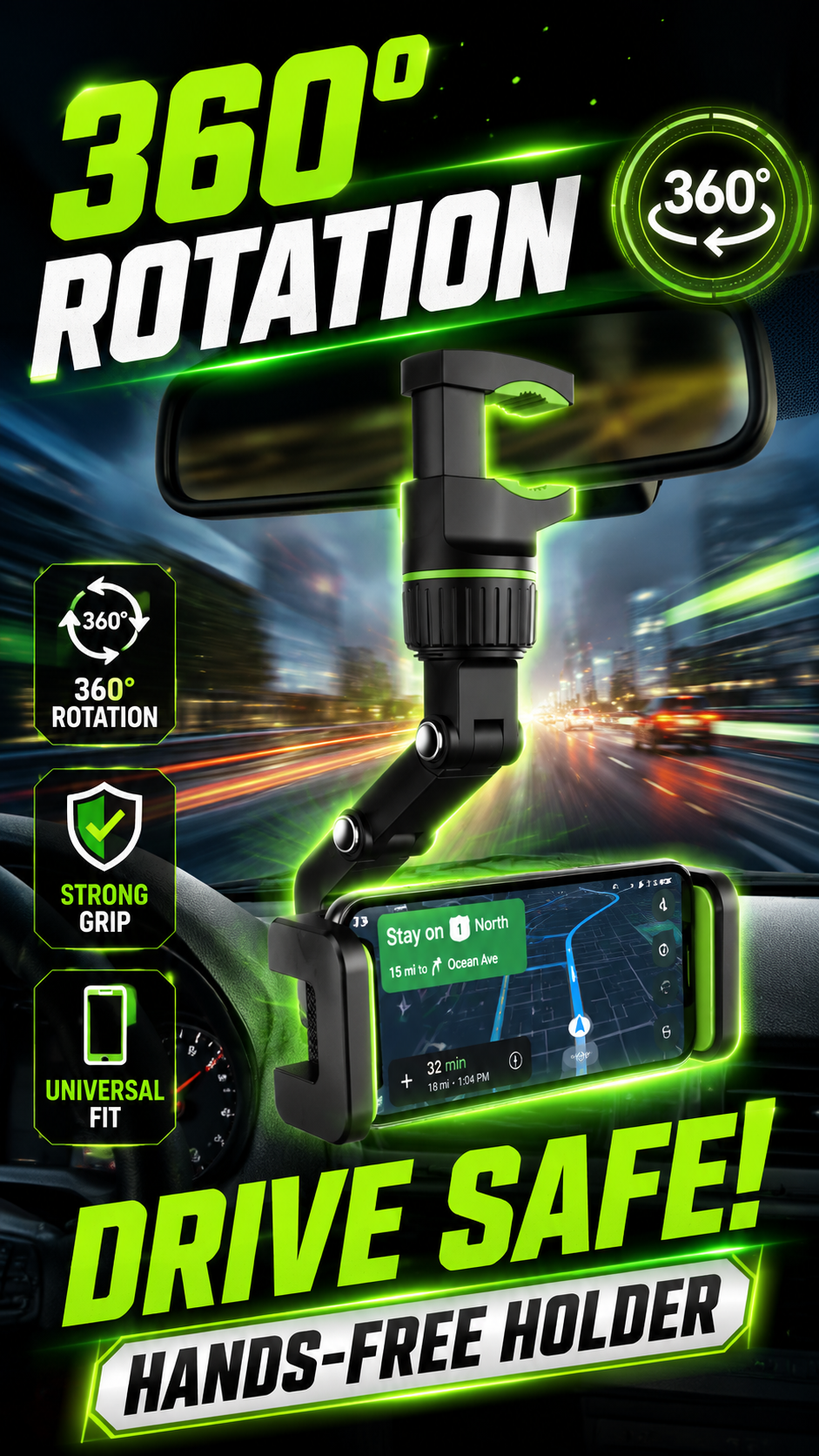 360 Degree Car Phone Holder